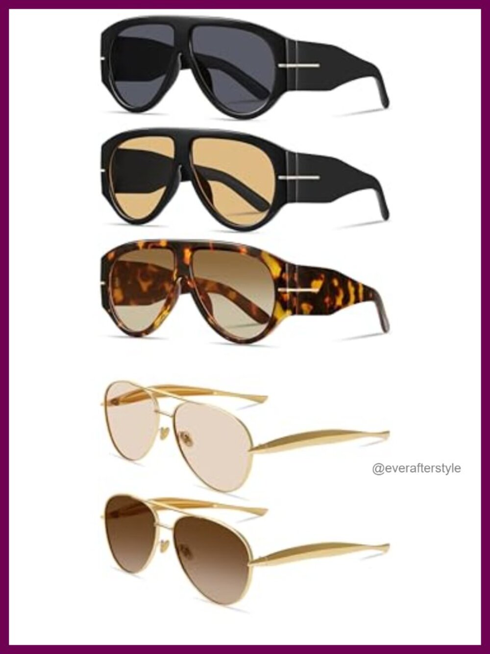Oversized Retro Aviator Sunglasses for Women Men Metal Frame Vintage